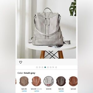 Grey Anti-theft purse backpack